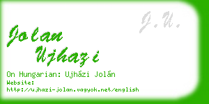 jolan ujhazi business card